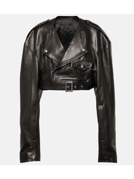 Usnjena jakna Rick Owens črna