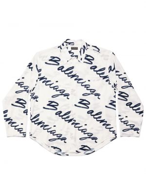 Raštuota šilkinė marškiniai Balenciaga