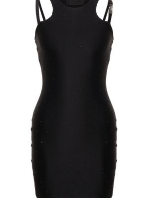 Черное джинсовое платье со стразами Versace Jeans Couture