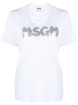 T-shirt à imprimé Msgm blanc