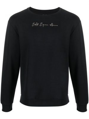 Sweatshirt mit stickerei mit rundem ausschnitt Ea7 Emporio Armani schwarz