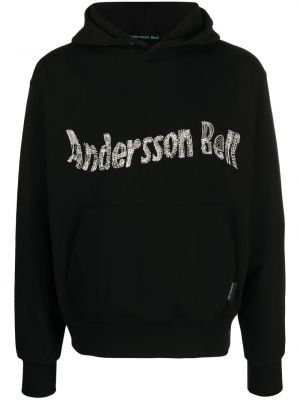 Hoodie med broderi Andersson Bell svart