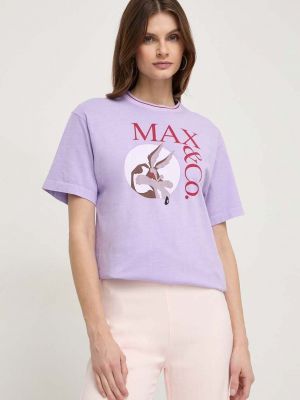 Koszulka bawełniana Max&co. fioletowa