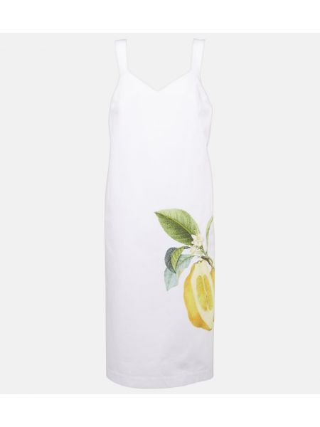 Pamučna midi haljina s printom Sportmax bijela