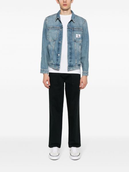 Veste en jean avec applique Calvin Klein Jeans bleu