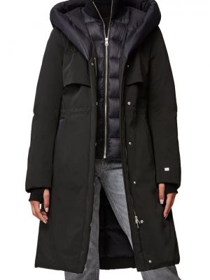 Черное пуховое пальто с капюшоном Soia & Kyo
