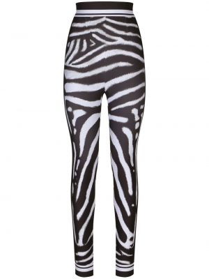 Legíny s potlačou so vzorom zebry Dolce & Gabbana