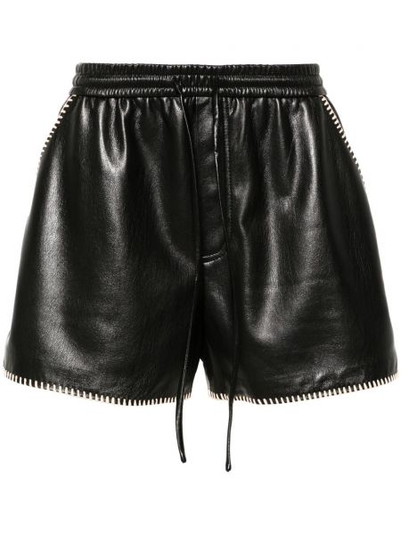 Shorts de sport en cuir Nanushka noir