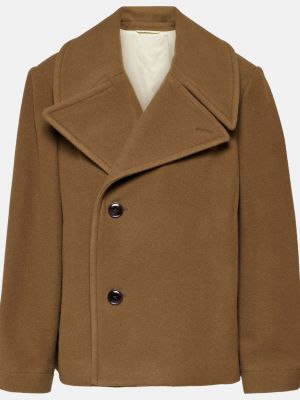 Укороченное шерстяное пальто Lemaire зеленый