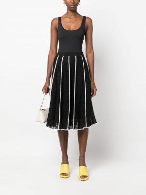 Krajkové bavlněné sukně Karl Lagerfeld černé