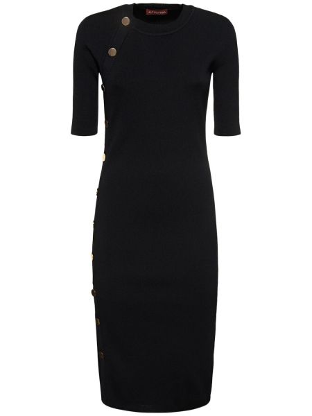 Vestido midi de raso Altuzarra negro