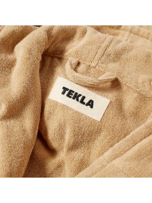 Махровый халат с капюшоном Tekla Fabrics бежевый