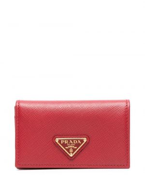 Červená kožená peněženka Prada
