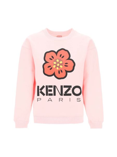 Bluza w kwiatki z okrągłym dekoltem Kenzo różowa