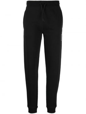 Pantalon de joggings en coton à imprimé Hugo noir