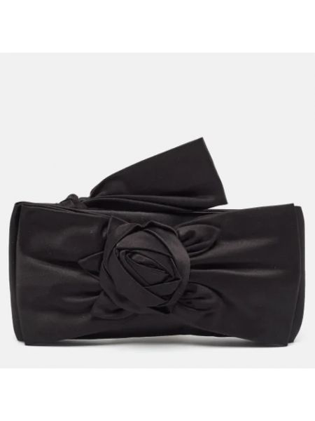 Bolso clutch de raso retro Valentino Vintage negro
