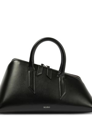 Kožená nákupná taška The Attico čierna