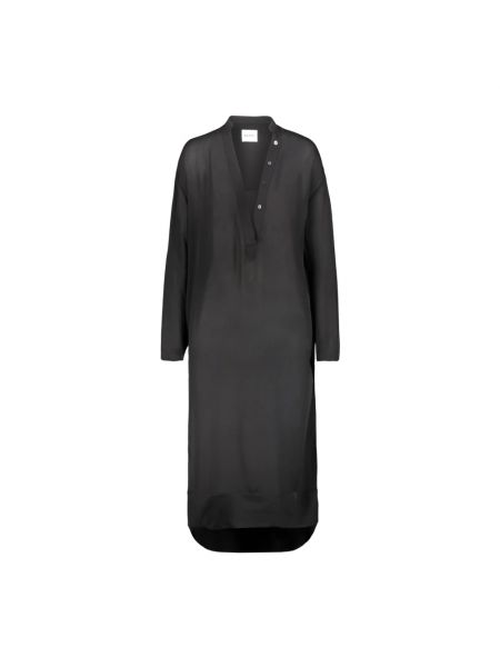Jedwabna sukienka midi Khaite czarna