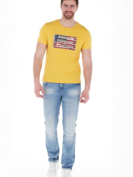 Хлопковая футболка с принтом Timeout желтая