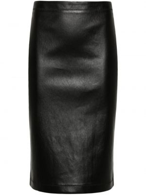 Jupe en cuir taille haute Versace noir