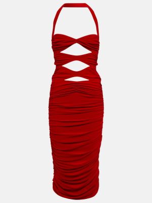 Midi šaty Norma Kamali červená
