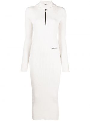 Μίντι φόρεμα με σχέδιο Jil Sander μπεζ