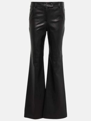 Δερμάτινο παντελόνι με ίσιο πόδι Dorothee Schumacher μαύρο