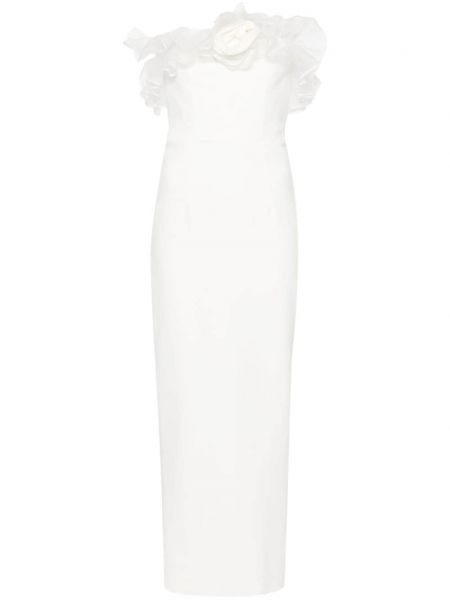 Rochie de seară cu model floral Alessandra Rich alb