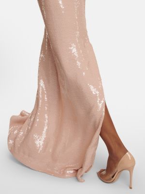 Dlouhé šaty Monique Lhuillier růžové