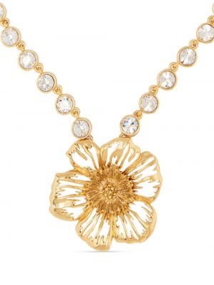 Křišťálový květinový náhrdelník Oscar De La Renta zlatý