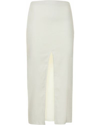 Ľanová midi sukňa Anemos biela