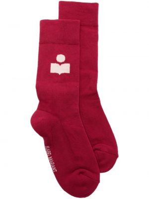 Жакардови памучни чорапи Marant Etoile червено