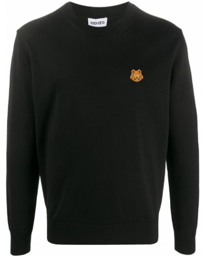 Вълнен пуловер с тигров принт Kenzo черно