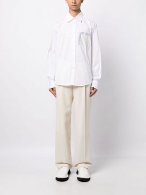 Bavlněná košile s potiskem Feng Chen Wang bílá