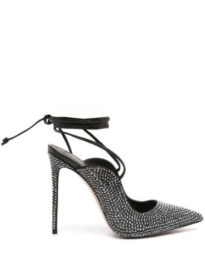 Полуотворени обувки с кристали Le Silla черно