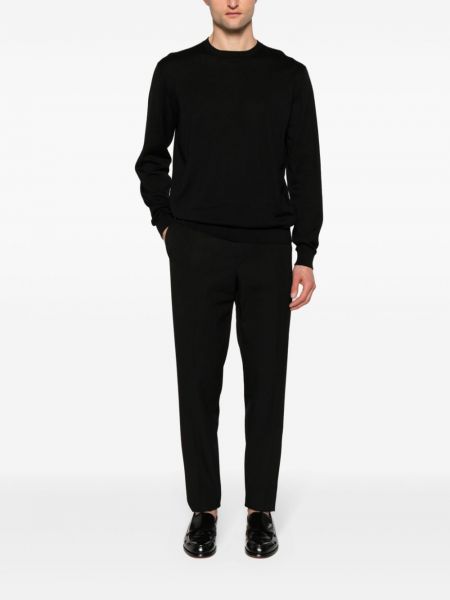 Bavlněný svetr s kulatým výstřihem Lardini černý