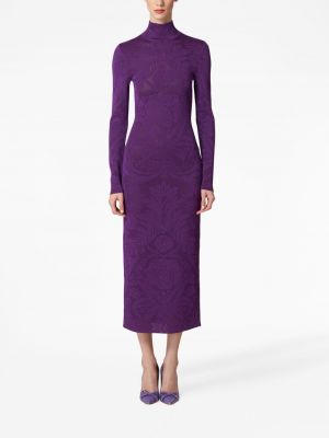 Nėriniuotas gėlėtas maksi suknelė Carolina Herrera violetinė