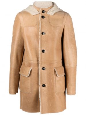 Kabát s kapucňou Manzoni 24 hnedá