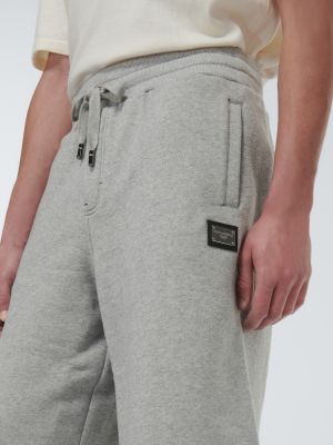 Pantaloncini sportivi di cotone Dolce&gabbana grigio