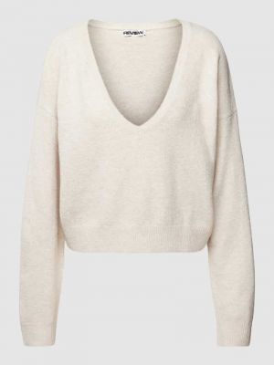 Dzianinowy sweter Review biały