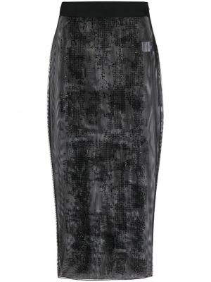 Průsvitné midi sukně Andreadamo černé