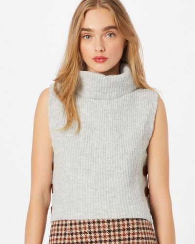 Μελανζέ πουλόβερ με μοτίβο αστέρια Cream γκρι
