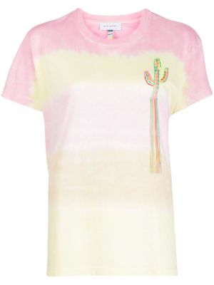 Haftowana koszulka bawełniana Mira Mikati różowa