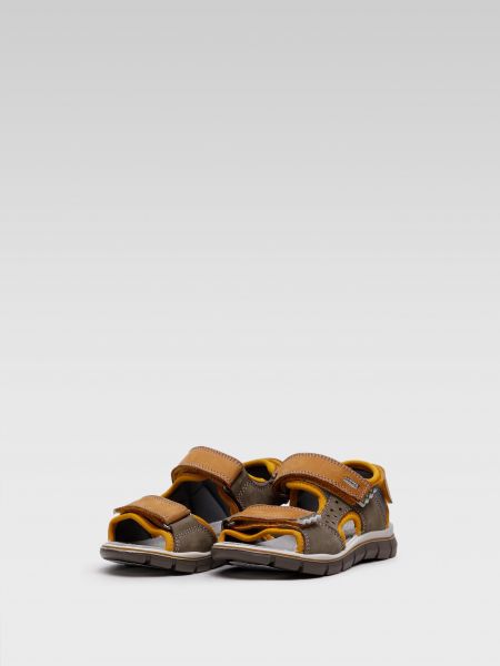Kožené sandály z nubuku Primigi khaki