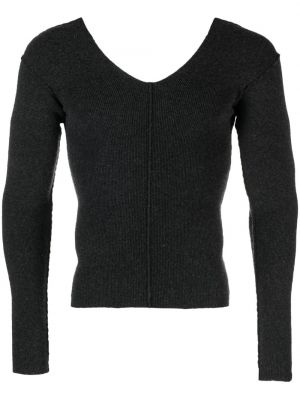 Кашмирен пуловер с v-образно деколте Extreme Cashmere сиво