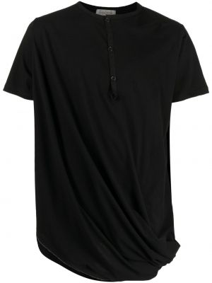 Asymmetrische t-shirt mit drapierungen Yohji Yamamoto schwarz