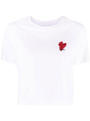 Tričko s výšivkou se srdcovým vzorem Izzue bílé