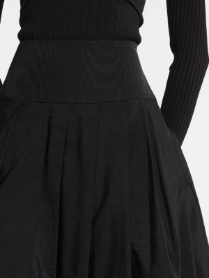 Plisované bavlněné mini sukně Oscar De La Renta černé