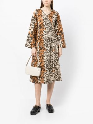 Kleid mit print mit leopardenmuster Needles braun