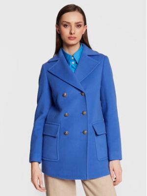 Vlněný zimní kabát Max&co. modrý